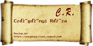 Czégényi Róza névjegykártya